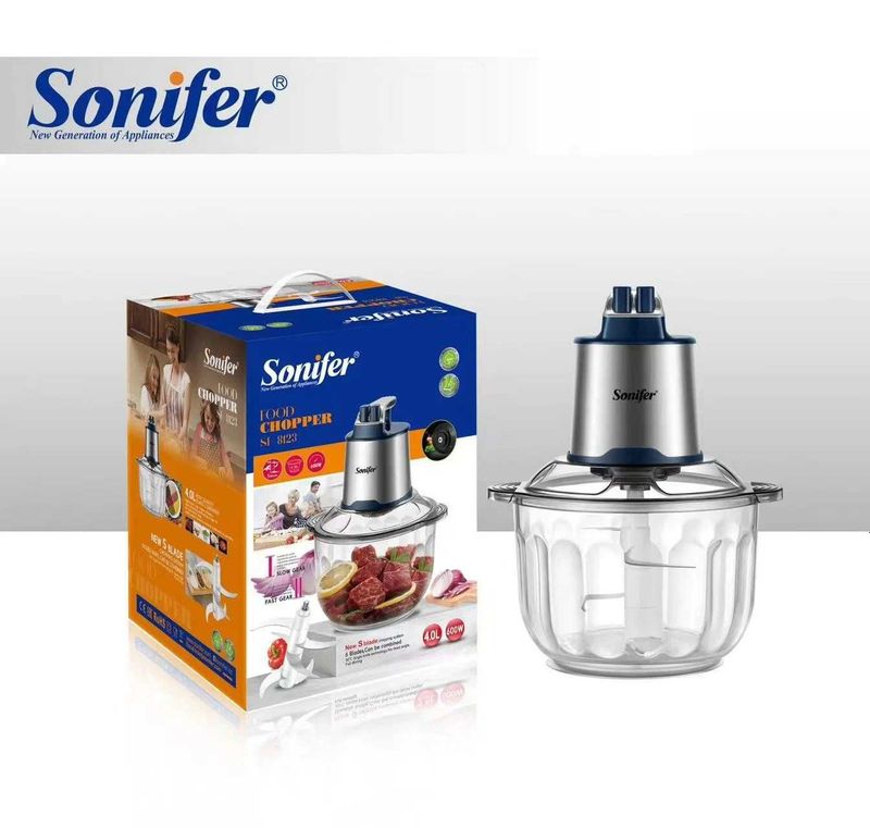 Измельчитель-чоппер Sonifer SF-8123, 4 л, 600 Вт, нержавеющая сталь Измельчитель-чоппер Sonifer SF-8123, 4 л, 600 Вт, нержавеющая сталь