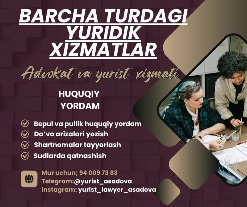 Barcha Turdagi Yuridik Xizmatlar