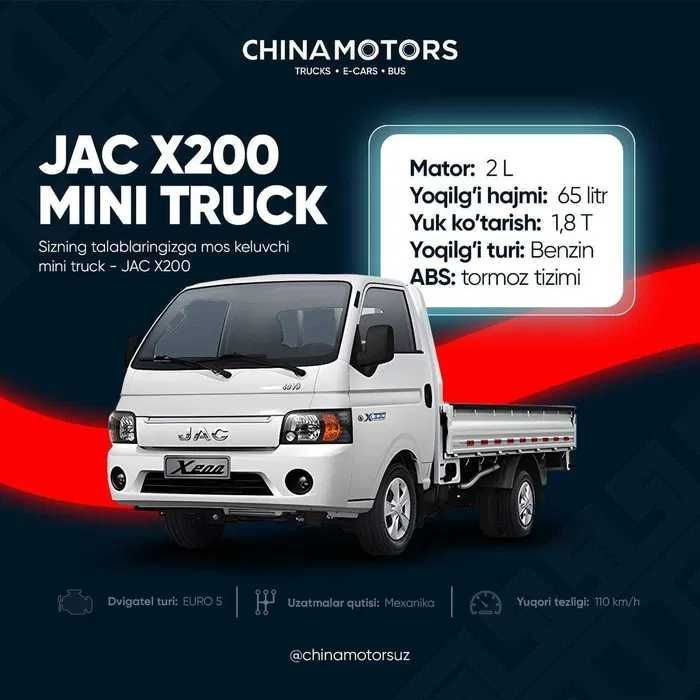 Jac x200 bartavoy endi JIZZAXDA sotuvda tayyor!!! Jac x200 bartavoy endi JIZZAXDA sotuvda tayyor!!!