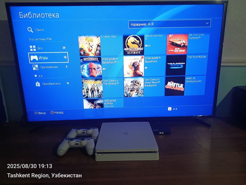 Ps4 slim white 1TB oficial versiya. 21 sotvolingan oyinlar+garantiya Ps4 slim white 1TB oficial versiya. 21 sotvolingan oyinlar+garantiya
