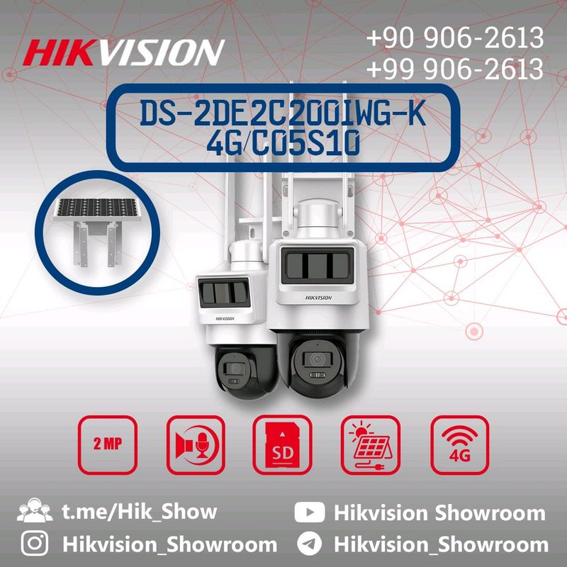 DS-2DE2C200IWG-K/4G/C05S10 quyosh panellik kamera