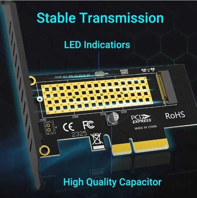 Адаптер JEYI M.2 NVMe SSD PCI-E 4.0 X4 Адаптер JEYI M.2 NVMe SSD PCI-E 4.0 X4
