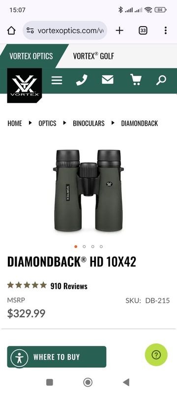 Бинокль Vortex Diamondback HD 10x42 Бинокль Vortex Diamondback HD 10x42
