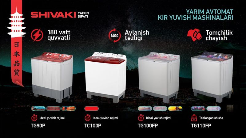 Shivaki kir yuvish mashinasi