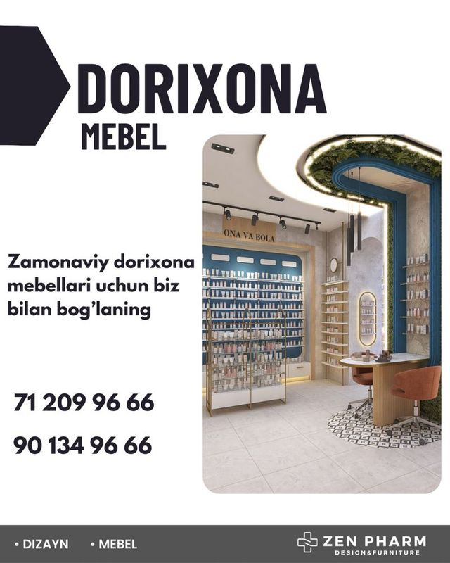 Dorixona uchun maxsus mebel Dorixona uchun maxsus mebel