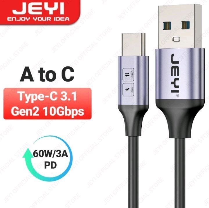 Кабель USB 3.1 Gen 2, 10 Гбит, Type C, 60 w, JEYI