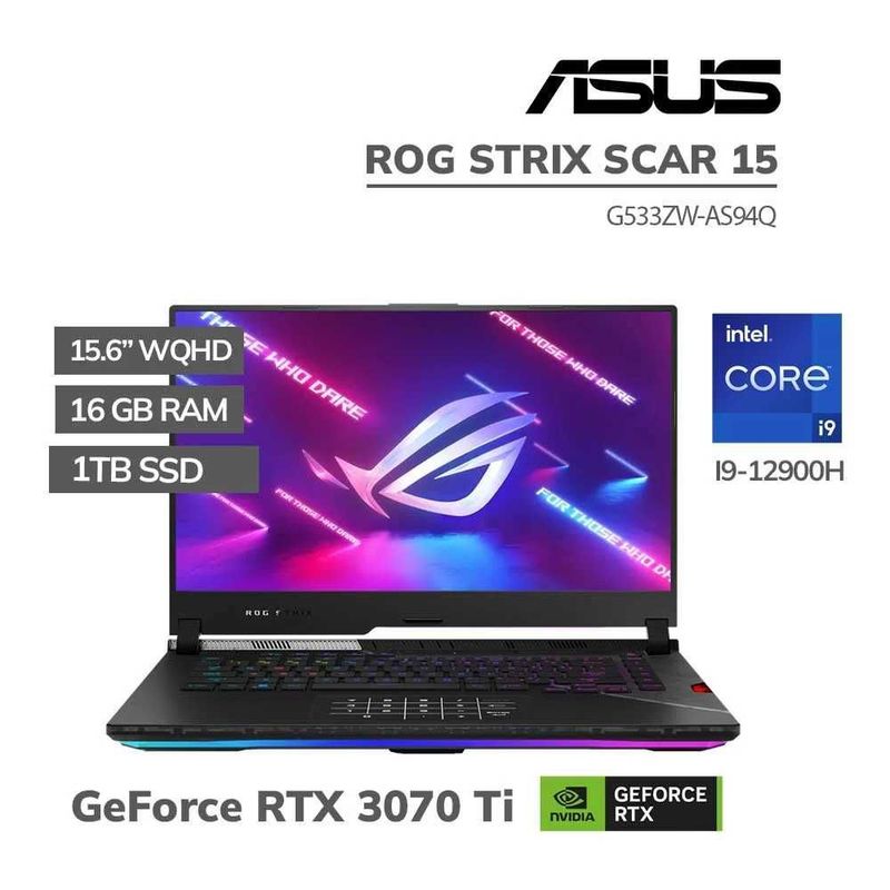 Asus ROG Strix Scar 15 G533ZW i9-12900H/32GB DDR5/1TB SSD/RTX3070Ti