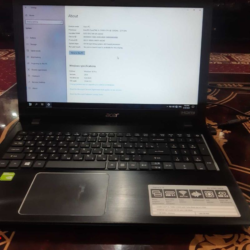 Acer aspire E 15 Noutbuk