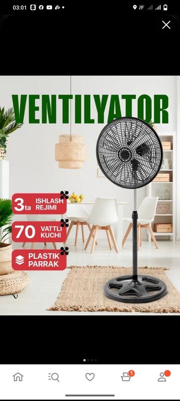 Ventilyator yengi 40%chegirma Ventilyator yengi 40%chegirma