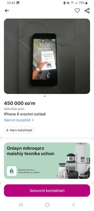 ayfon 6 s sotiladi xolati zor