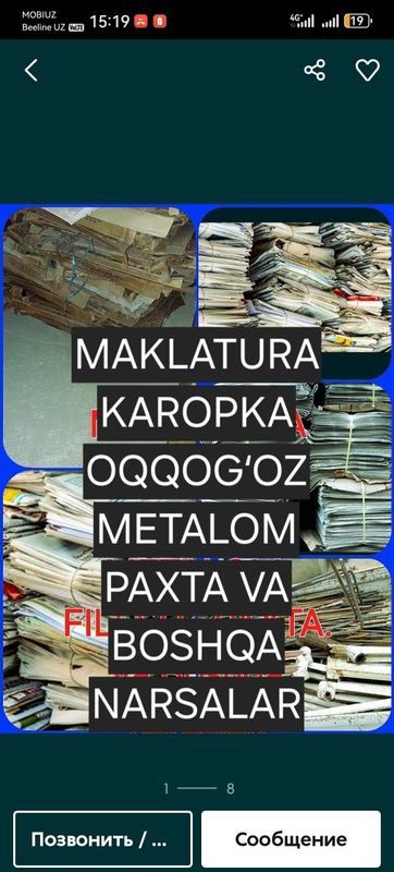 Maklatura olamiz va qayta ishlimiz