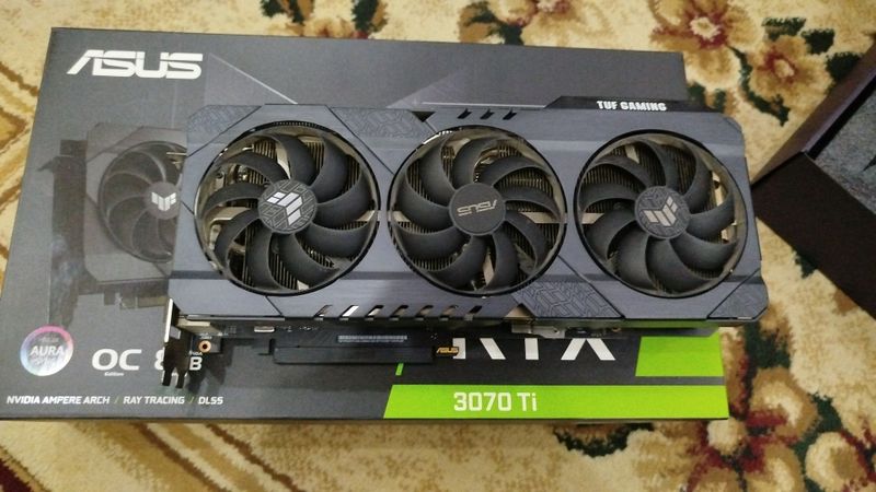 Видеокарта ASUS TUF RTX 3070 Ti OC plomba, garantiya