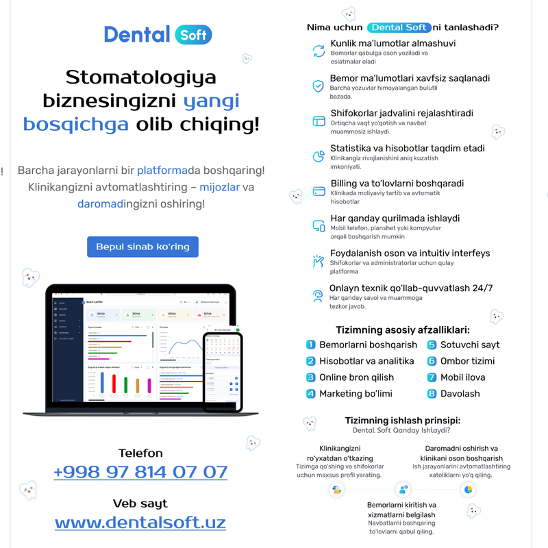 stomatologiya klinikalari uchun stomatologiya klinikalari uchun
