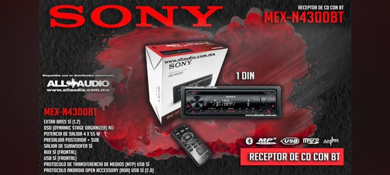 SONY MEX-N4300BT Xolati yangidek ideal xolatda