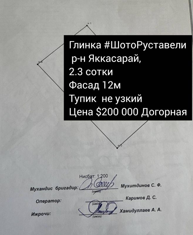 Глинка*Шото Руставели земля 2.3 сотки под Глинка*Шото Руставели земля 2.3 сотки под