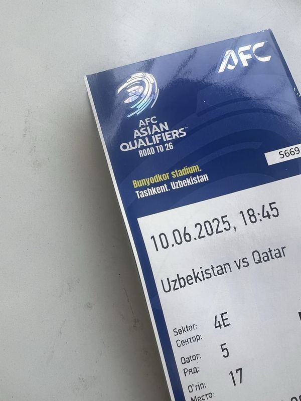 O’zbekiston Qatar futbolga biletlar bor O’zbekiston Qatar futbolga biletlar bor