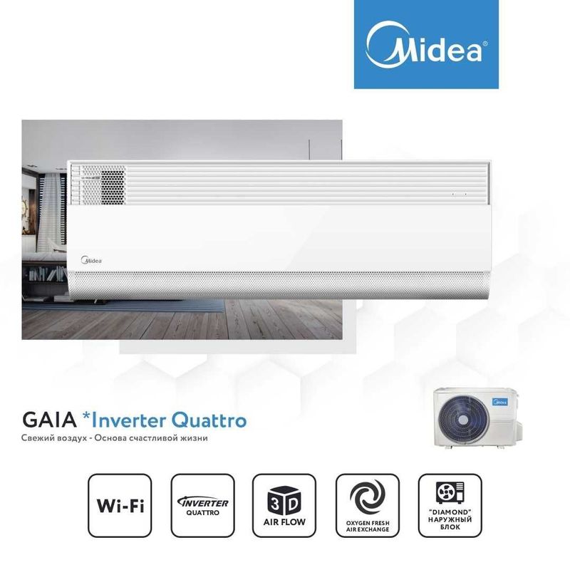 Инверторный Кондиционер Midea Gaia 18.000 BTU Inverter Wi-Fi