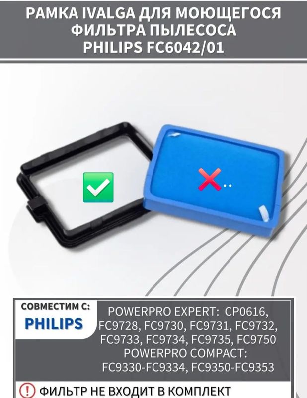 Рамка для моющегося фильтра Philips Рамка для моющегося фильтра Philips