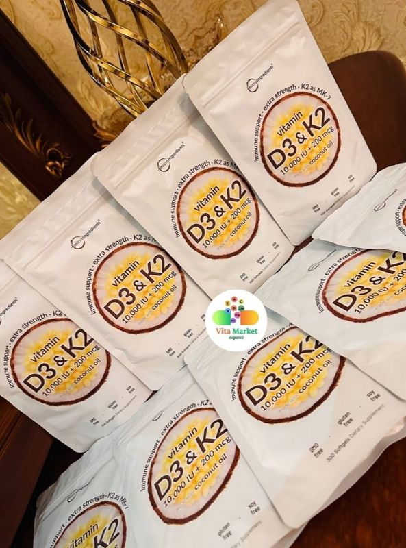 Vitamin d3+k2,10.000IU,300/180 tali,micro ingredients