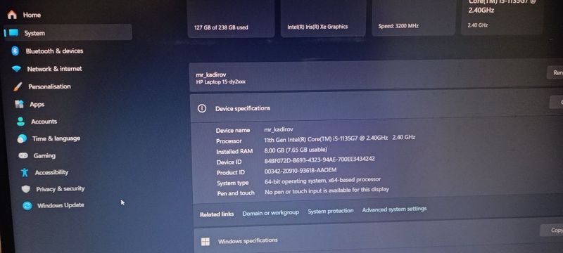 HP laptop 15.6 i5 11 gen 8/256 HP laptop 15.6 i5 11 gen 8/256