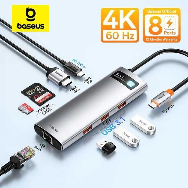 Baseus Joystar 8в1 USB-C концентратор