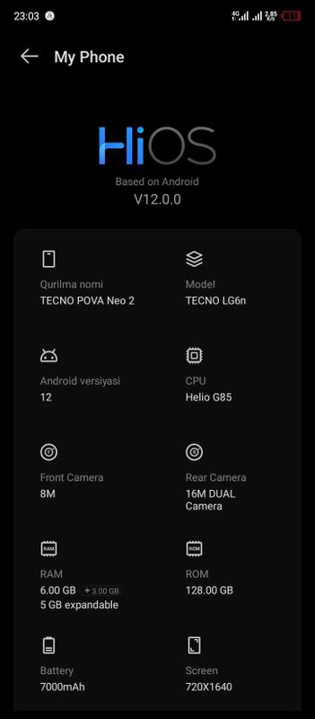 Tecno pova neo 2