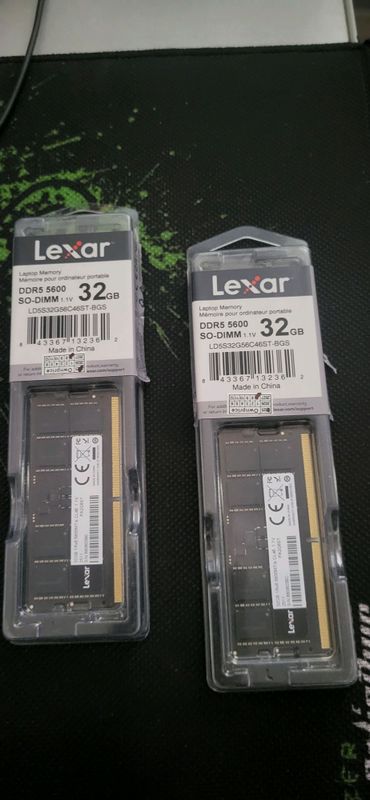 Память 64GB (32x2) SO-DIMM. DDR5 5600 MHz. Lexar.