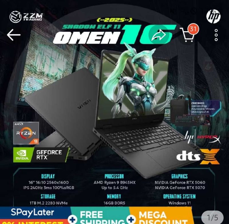 HP Omen gaming Laptop 16 - Qudratli Gaming noutbuk - R9-8940HX