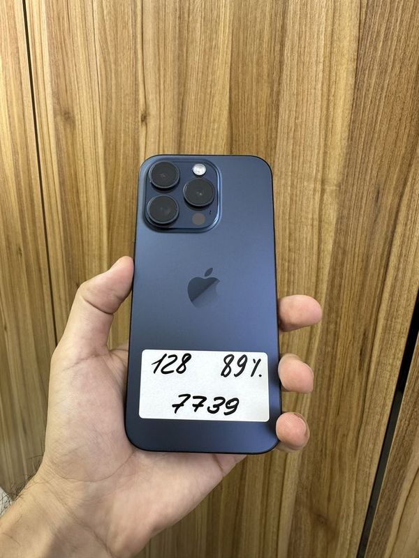 айфон 15про, blue, e-sim, 128gb, 89%,