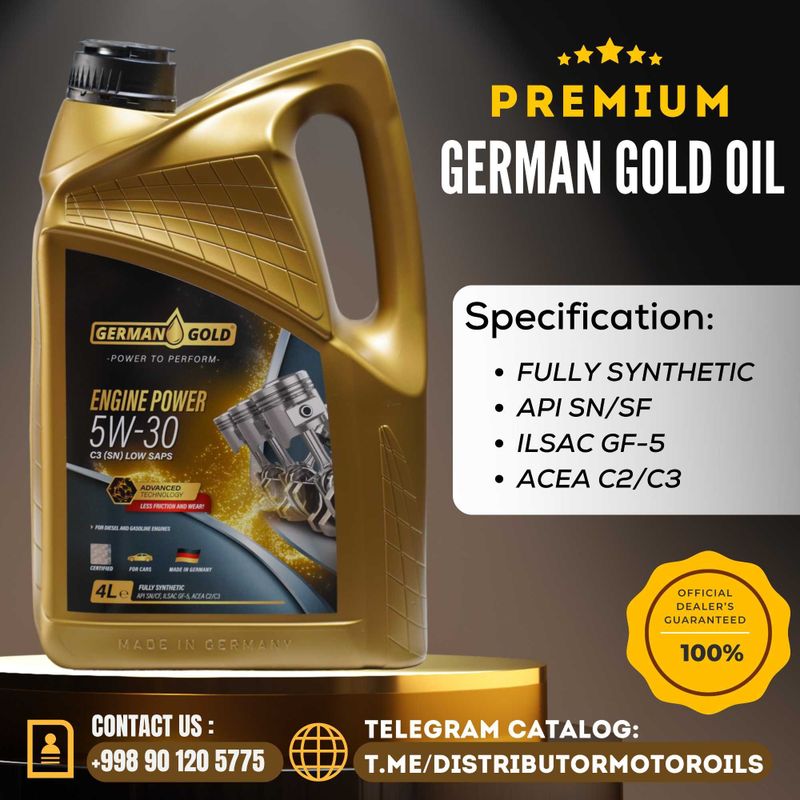 Моторное масло №1 German Gold 5W-30 - Немецкое качество