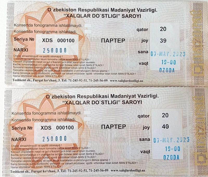 Ozoda Nursaidova konsertiga chipta sotiladi Ozoda Nursaidova konsertiga chipta sotiladi