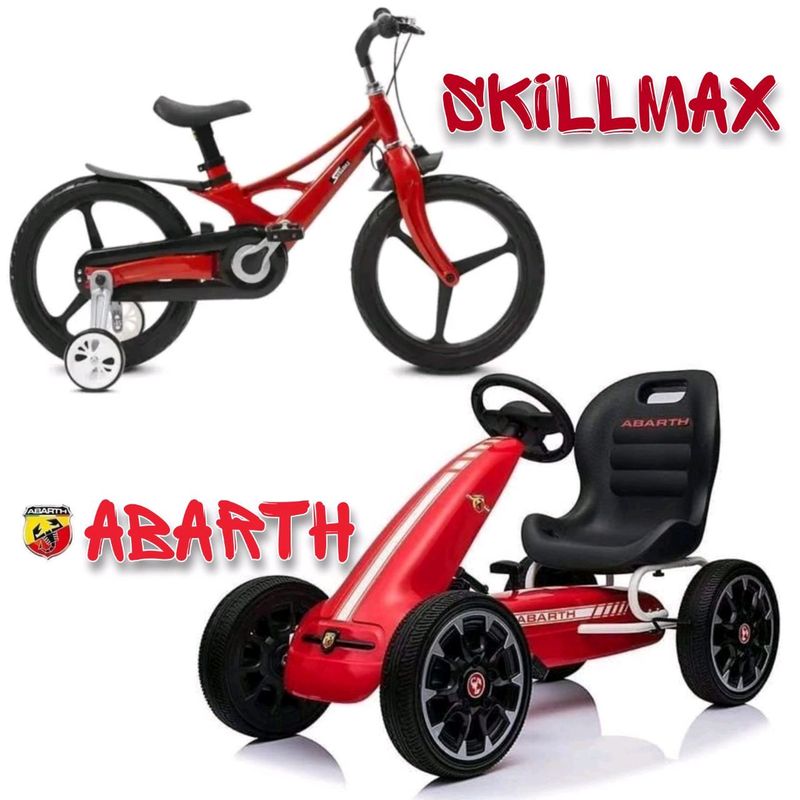 Веломобиль "Abarth", велосипед "Skillmax" 12 Веломобиль "Abarth", велосипед "Skillmax" 12