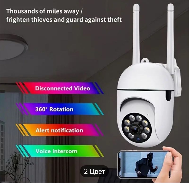Умная поворотная камера с Wi-Fi, Full HD,