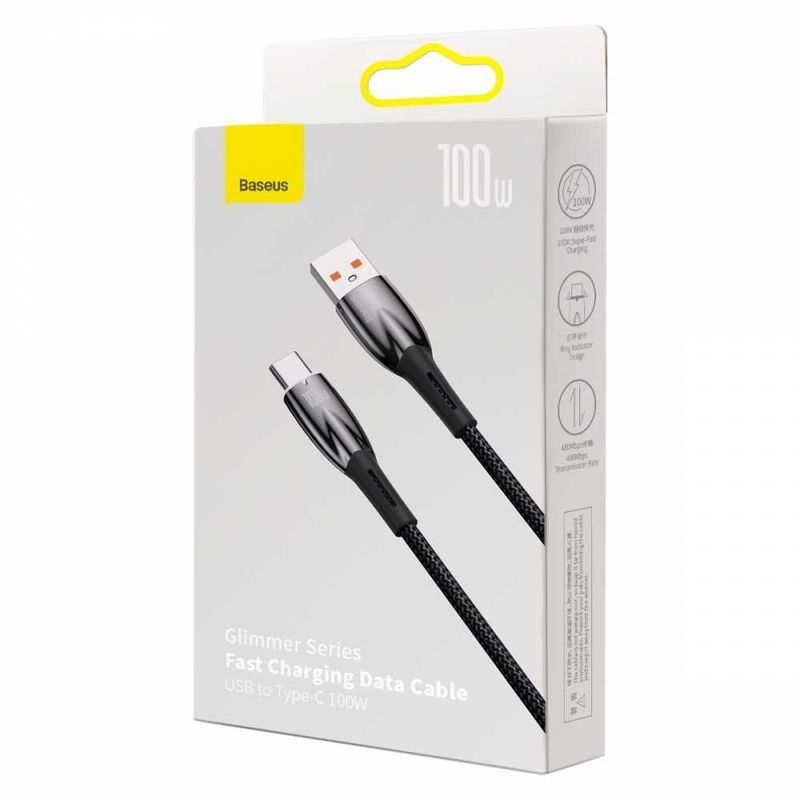 Кабель Baseus Glimmer USB Type-C 100W быстрая зарядка Кабель Baseus Glimmer USB Type-C 100W быстрая зарядка