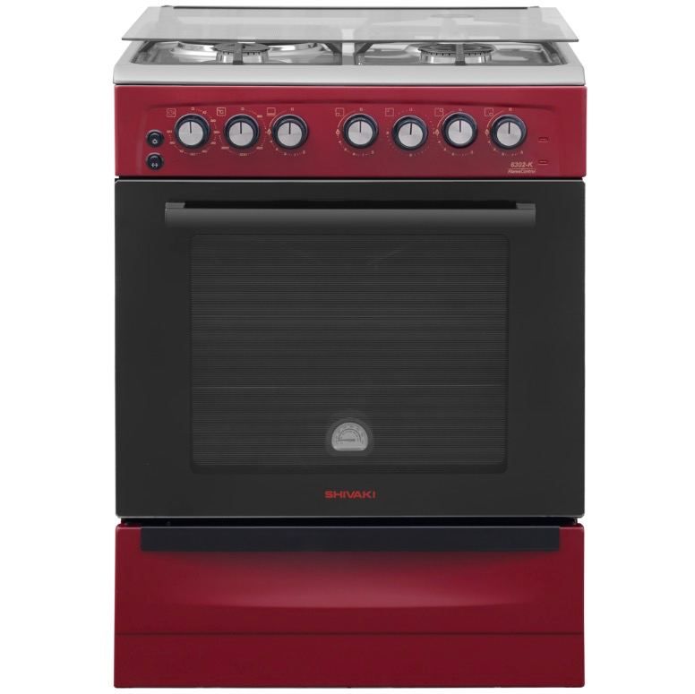 Газовая плита Shiv 6302-K КП — элегантный бордовый мат с Inox-акцентом Газовая плита Shiv 6302-K КП — элегантный бордовый мат с Inox-акцентом