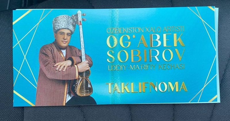 Taklifnima Ogabek sobirov концертга Taklifnima Ogabek sobirov концертга