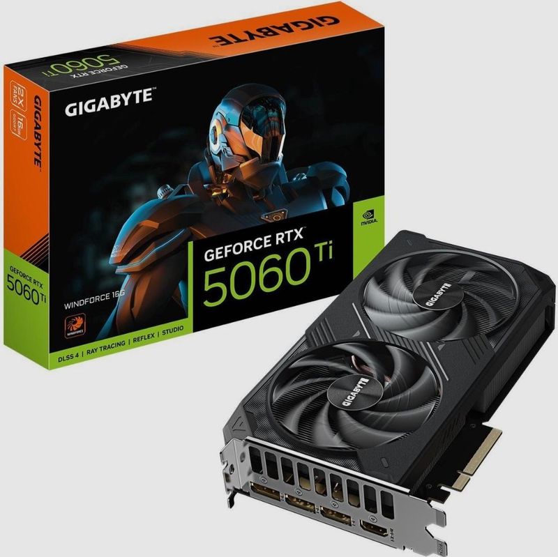 Лучшая цена! Видеокарта Gigabyte GeForce RTX 5060 Ti Windforce 16GB Лучшая цена! Видеокарта Gigabyte GeForce RTX 5060 Ti Windforce 16GB