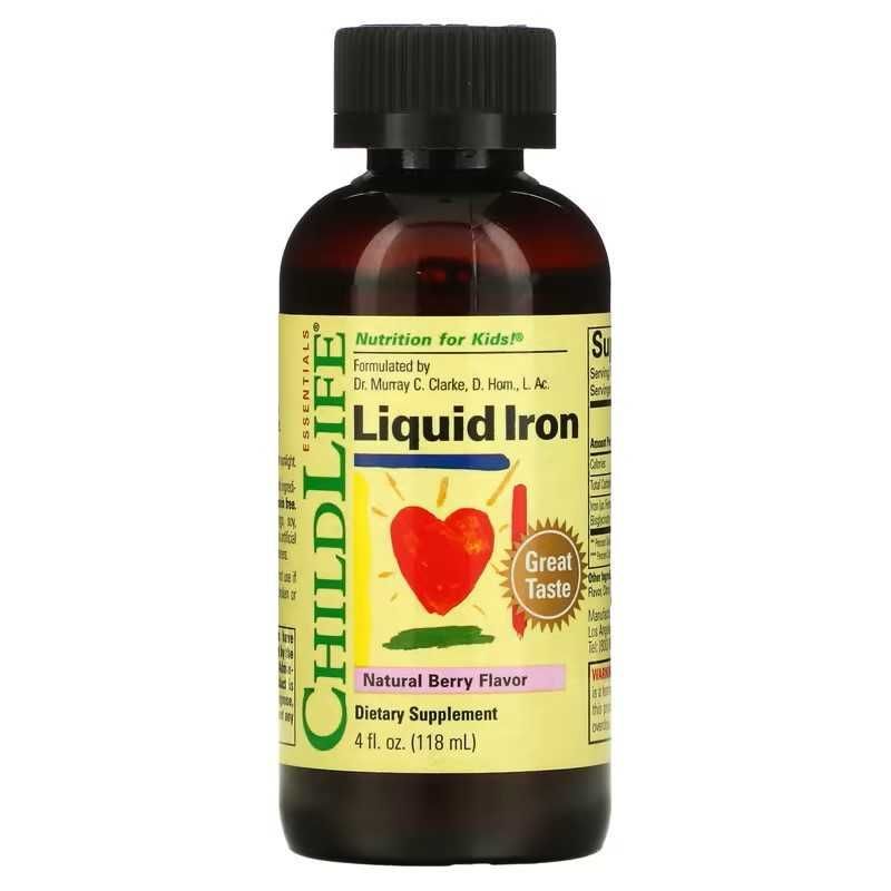 ChildLife Essentials, Liquid Iron, Жидкая железа ягодным вкусом 118 мл