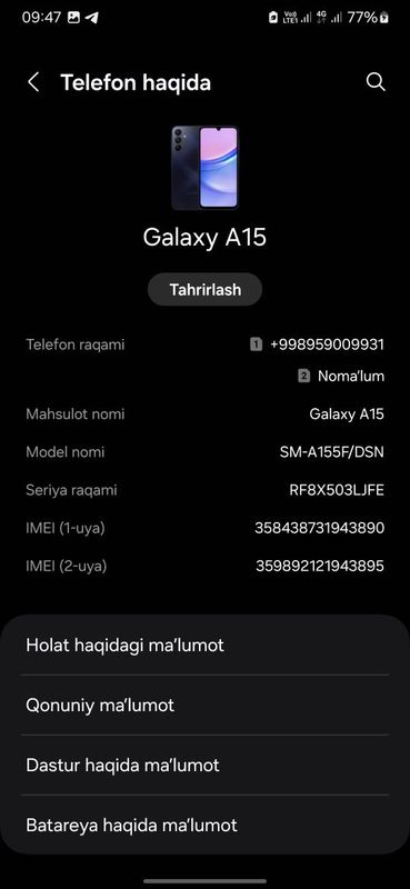 Samsung A15 sotiladi Samsung A15 sotiladi