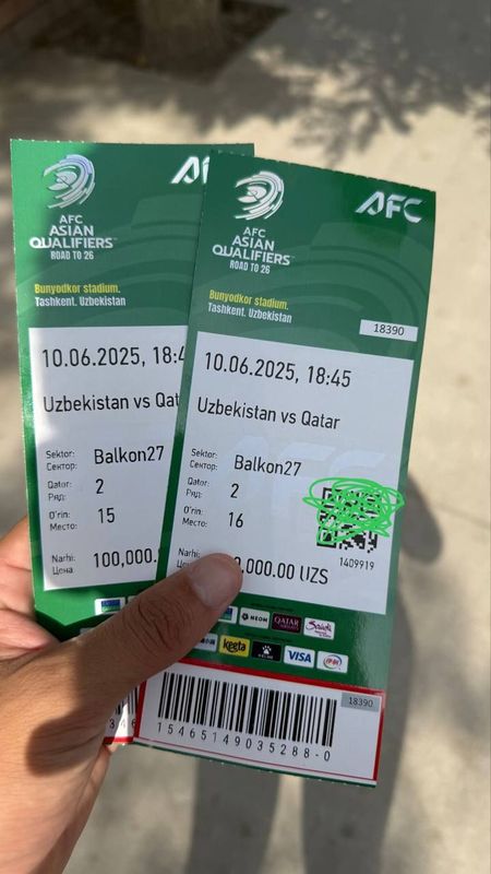 O'zbekiston Qatar o'yiniga bilet O'zbekiston Qatar o'yiniga bilet