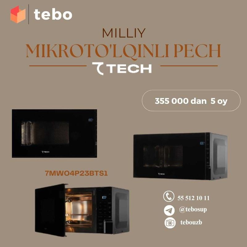 7TECH Mikroto'lqinli pech (7MWO4P23BTS1) Muddatli to'lovga