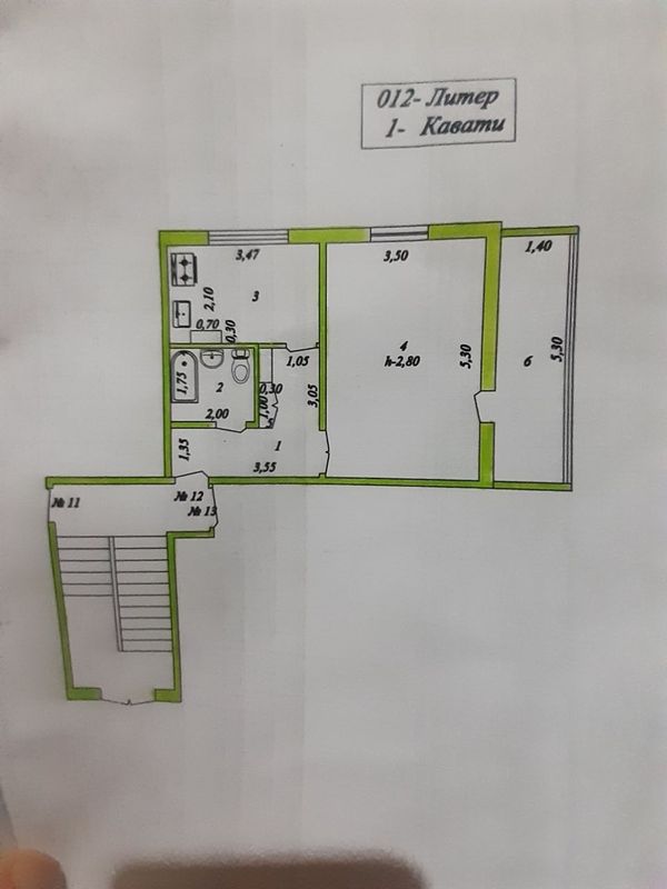 Срочно продается Большая 1 комнатная квартира. Район 5/2.