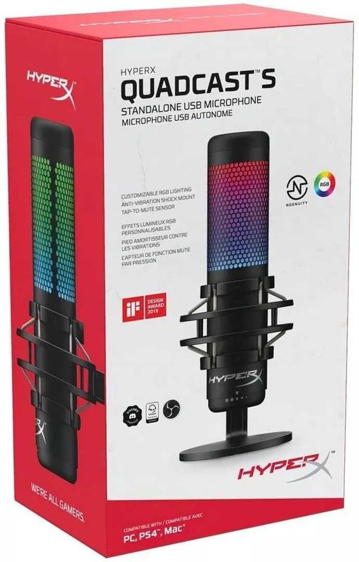 Микрофон HyperX QuadCast S черный
