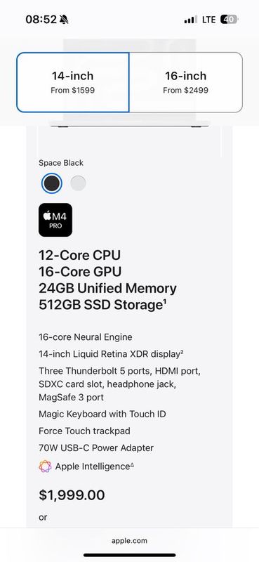 Macbook Pro 14 M4 pro chip, 24/512 Macbook Pro 14 M4 pro chip, 24/512