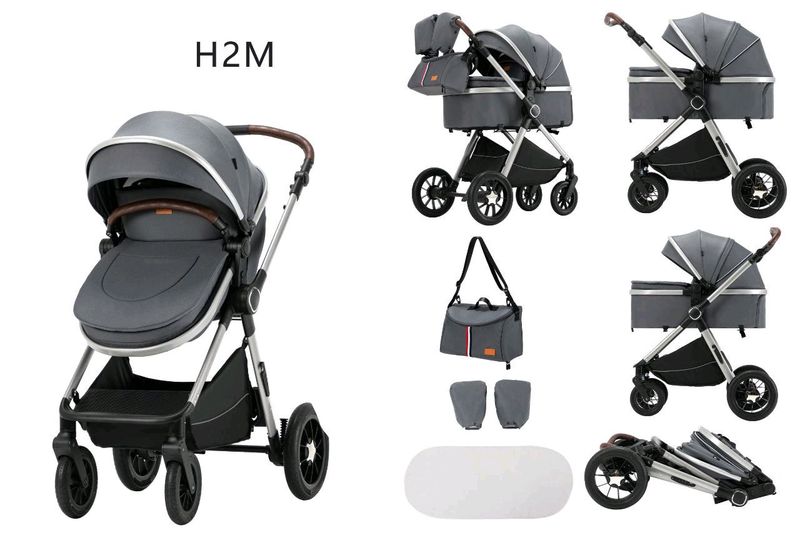 Коляска трансформер H2M 2в1 с аксессуарами и сумко Коляска трансформер H2M 2в1 с аксессуарами и сумко