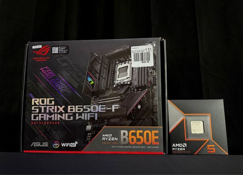 Комплект от AMD Ryzen 5 9600X New + Asus ROG Strix B650E-F Gaming WiFi Комплект от AMD Ryzen 5 9600X New + Asus ROG Strix B650E-F Gaming WiFi