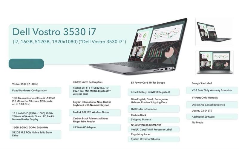 Dell Vestro 3530 Ноутбук
