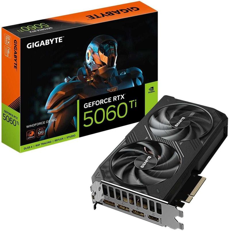 Видеокарта GIGABYTE WindForce GeForce RTX 5060 Ti 16GB GDDR7 Видеокарта GIGABYTE WindForce GeForce RTX 5060 Ti 16GB GDDR7