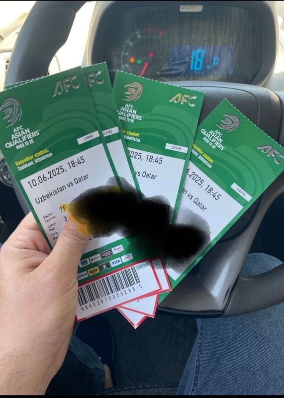 Uzb vs Qatar chipta sotiladi, 7F sektor 4ta joy, 250ming somdan Uzb vs Qatar chipta sotiladi, 7F sektor 4ta joy, 250ming somdan