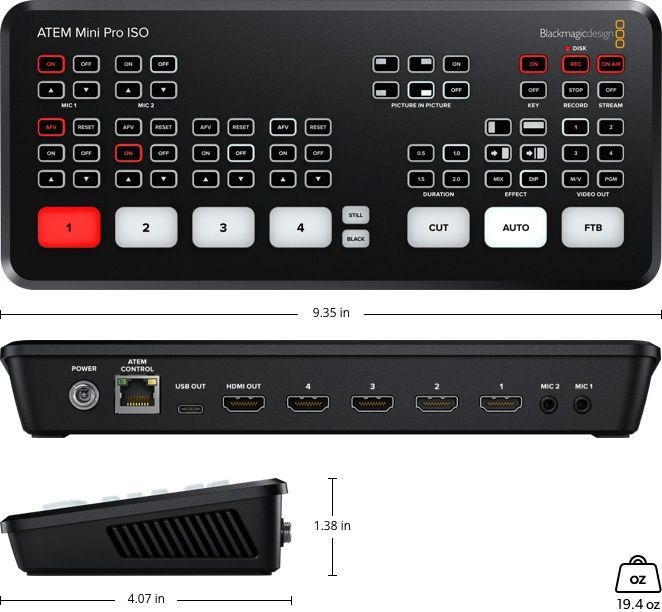 Black magic atem mini pro iso Black magic atem mini pro iso
